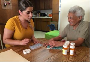 Volunteer visiting client